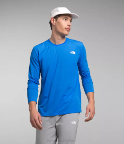 îmbrăcăminte The North Face bărbați rătăci cu mânecă lungă albastru optic 4N84R22