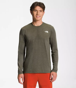 îmbrăcăminte The North Face bărbați rătăci cu mânecă lungă erica verde taup nou 4N84R25