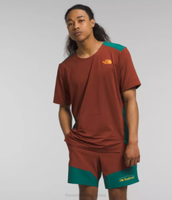 îmbrăcăminte The North Face bărbați trailwear lost coast mânecă scurtă maro țuică/ferigă de pădure 4N84R883