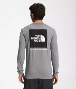 îmbrăcăminte The North Face bărbați tricou box nse cu mânecă lungă tnf gri mediu heather/tnf negru 4N84R1209